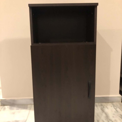 Storage cabinet like new, dark brown, with shelf and door