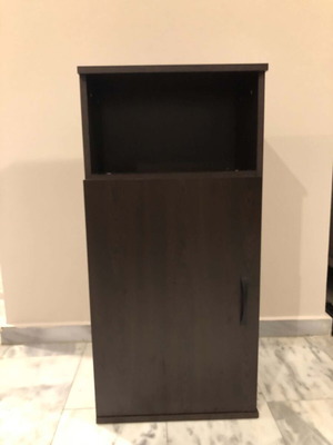 Storage cabinet like new, dark brown, with shelf and door