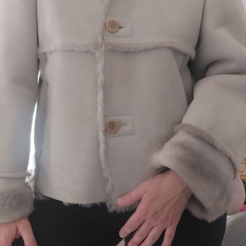 Onyx vintage real shearling jacket, size M, grey