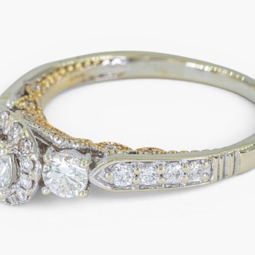 Disney 14K white and yellow gold ring with 1.14 ct natural diamonds, HRD certified