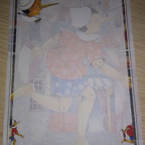 Micky & Pinocchio stationery paper like new