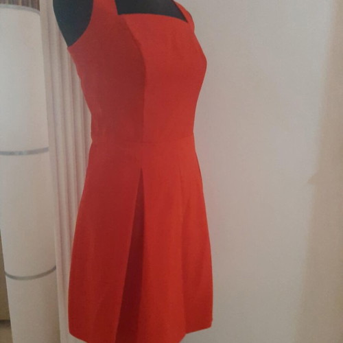Handmade dress red like new, cotton fabric