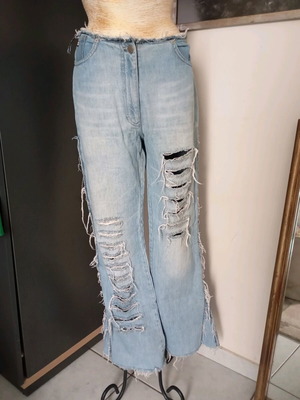 Rocco Barocco women's jeans used, size 42, turquoise