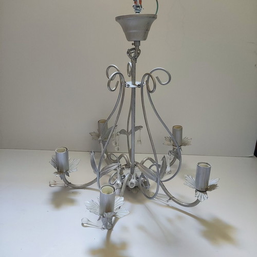Set of 2 classic 5-light shabby chic chandeliers
