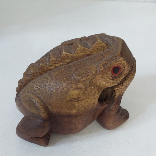 Wooden decorative frog like new, handmade from Thailand