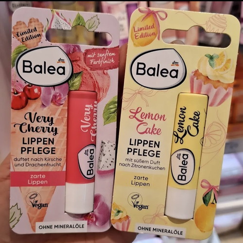 Balea lip balm set new, limited edition, cherry and lemon cake