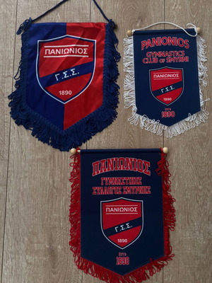 Panionios three captain's pennants from matches