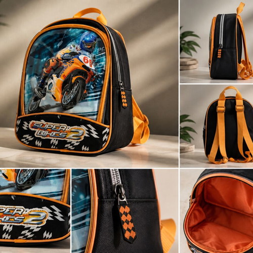 Disney children's backpack with motorcycle design, 22x25 cm