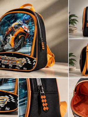 Disney children's backpack with motorcycle design, 22x25 cm