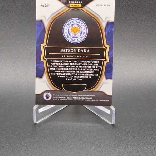 2022 Panini Select Premier League Terrace Silver Prizm Patson Daka #53 Leicester card