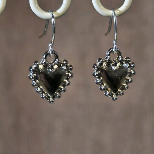 Heart earrings silver new handmade