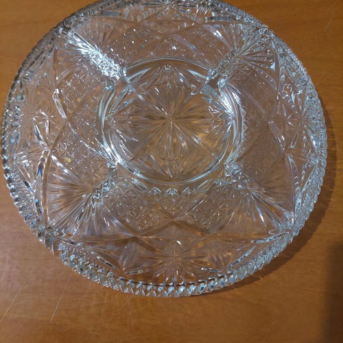 Crystal platter like new for nuts or dessert