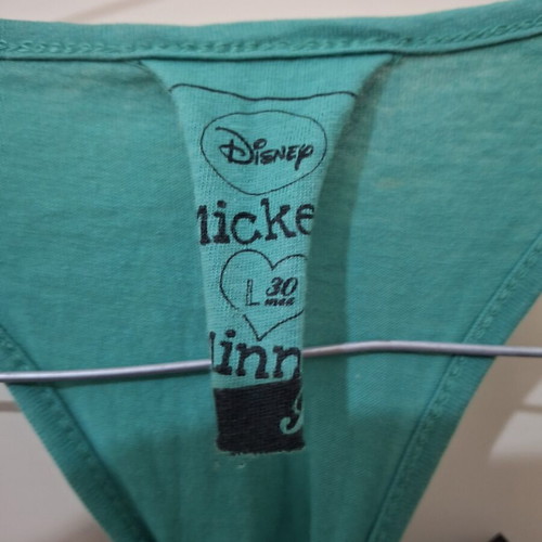 Mickey sleeveless top cotton, like new, size M/L, multicolor green