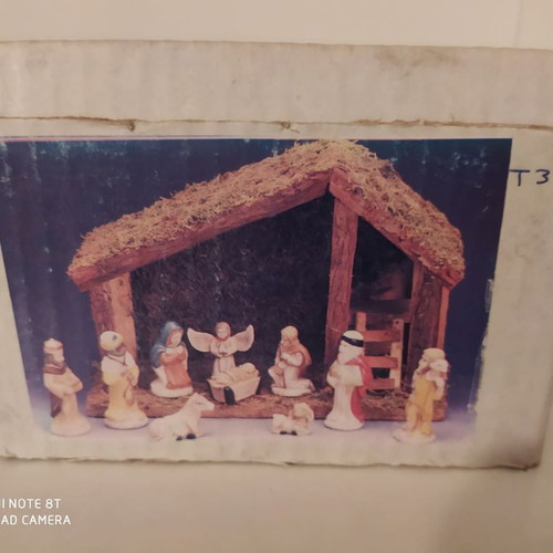 Ceramic nativity figures new for Christmas tree