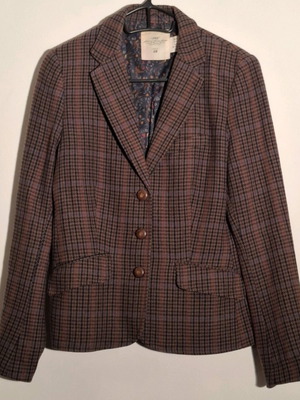 Dark brown jacket like new with multicolored stripes