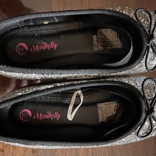 Marikelly girls' silver ballet flats used, size 29