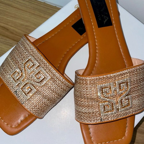 Sandals slippers like new, brown and gold, size 38