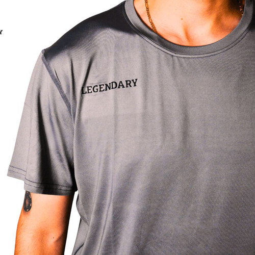 Legendary T-shirt grey size L, new, polyester-spandex blend