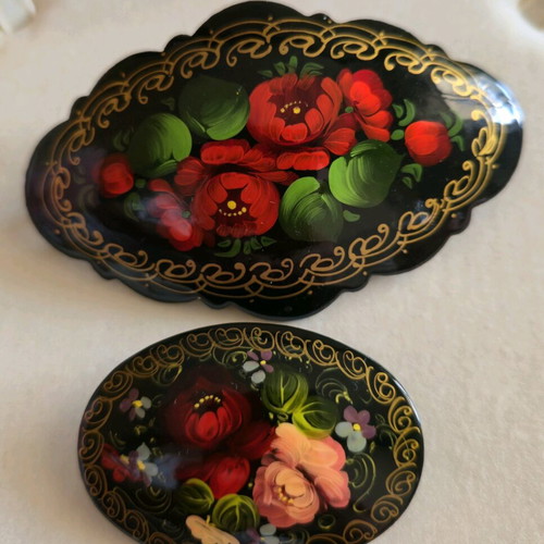 Pins and hair accessories used, 2 pcs, wooden, handmade