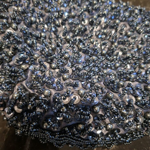 Evening clutch like new with beads and sequins in dark shades