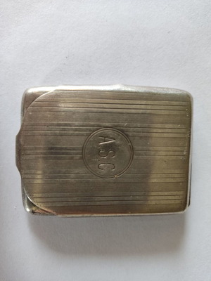 Silver stamp case used, English, circa 1900