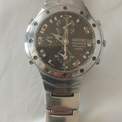 Seiko Premier wristwatch used, chronograph not working