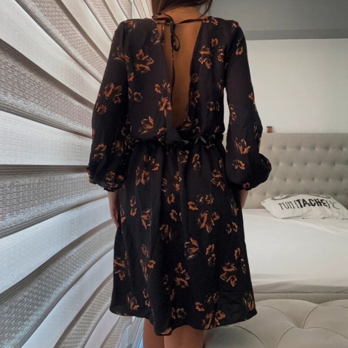 Floral dress like new, black with orange -  13,00 - Vendora.cy