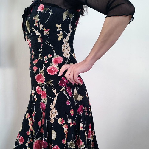 NEMO floral long-sleeve dress used, size S, viscose