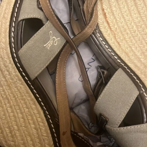 Gant platform sandals used with leather details beige and brown size 38