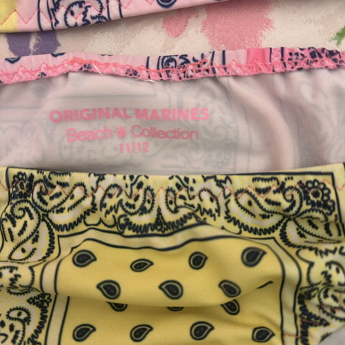 3 girls' bikinis for 9 years old with free straw hat