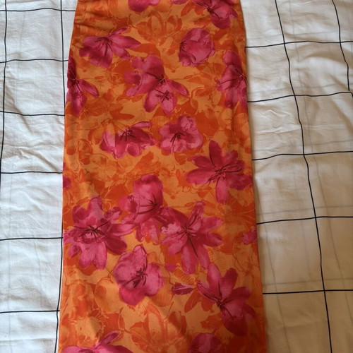 Shein orange mesh maxi skirt size M