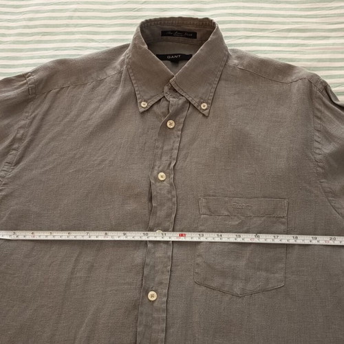 Gant men's grey linen shirt used, size L, regular fit