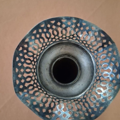 Silver-plated candlestick used, height 21 cm