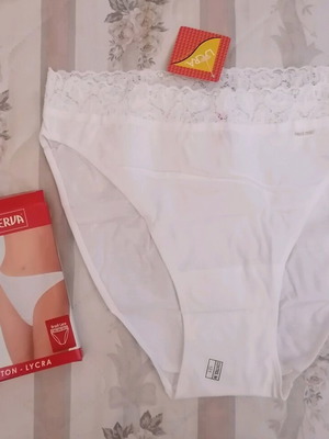 Μινέρβα λευκό βαμβακερό lycra εσώρουχο καινούργιο, Brazil δαντέλα