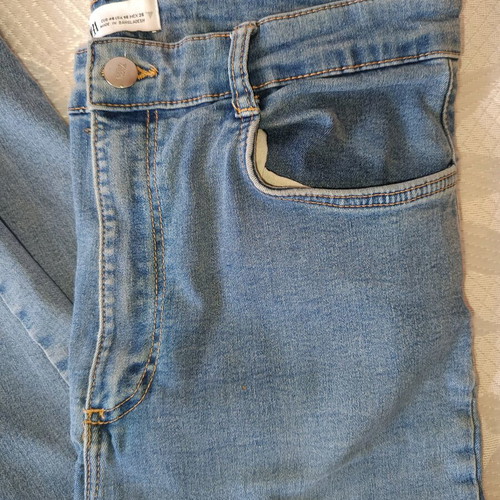 Zara high-waisted slim fit pants like new, size 46, light blue denim