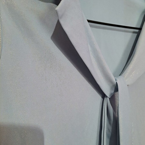 Paul Christophe vintage baby blue top like new, lurex vinyl effect