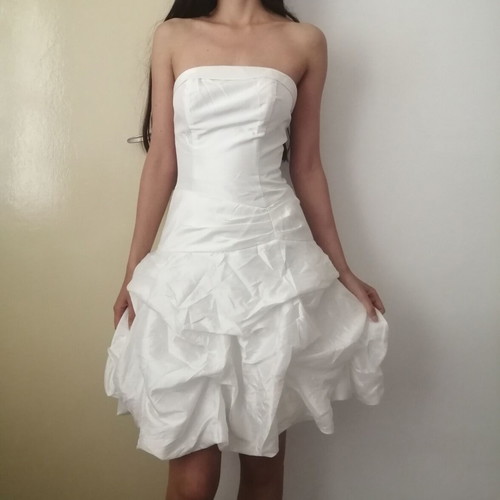Short women's wedding dress with corset and balloon skirt, used, size S