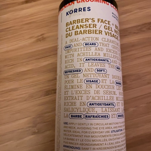 Korre face and beard cleanser 250ml new and unused
