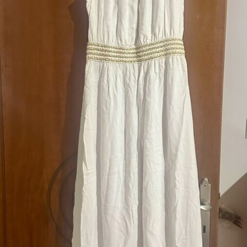 Ancient Greek dress white with gold details, like new