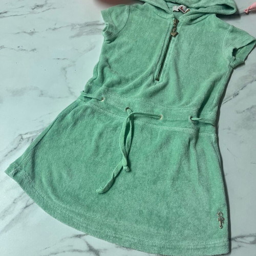 Sugarfree terry dress like new, mint color, for ages 2-3