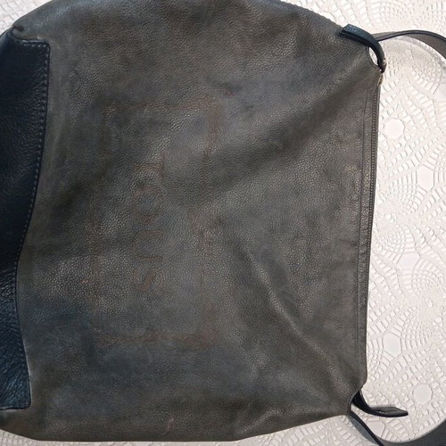Tous leather shoulder bag like new, gray and blue