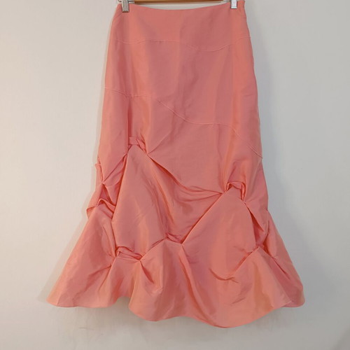 Charly evening maxi skirt taffeta salmon with tulle and gathers, like new