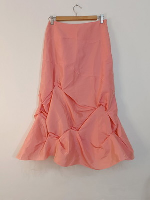 Charly evening maxi skirt taffeta salmon with tulle and gathers, like new