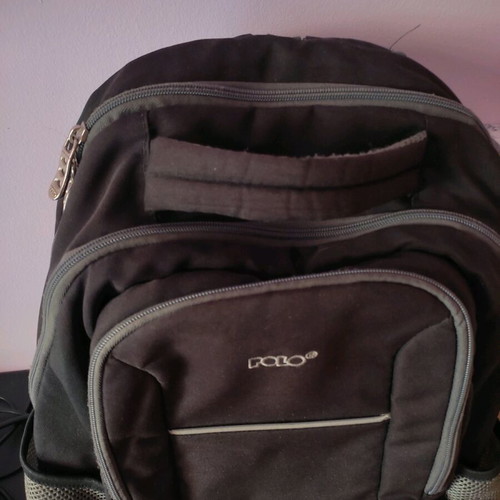 Polo backpack with 3+1 compartments like new, black