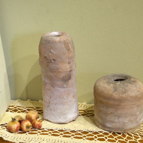Set of 2 rustic ceramic vessels used, archaic Greek style