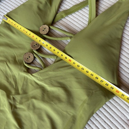 Forebelle swimsuit green pistachio with wooden buttons size M new