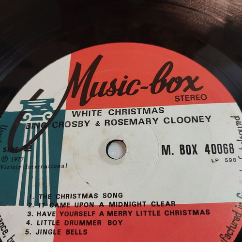 White Christmas vinyl used with Bing Crosby and Rosemary Clooney