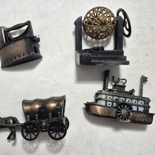 Metal Japanese pencil sharpeners used, set of four heavy