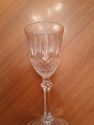 Vintage stemmed liqueur glasses set of 12, diamond cut