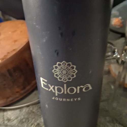 Explora Journeys stainless steel thermos used